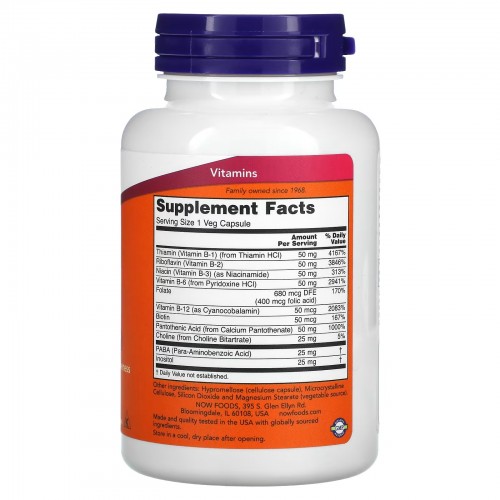 NOW Foods, B-50, 100 растительных капсул NOW Foods, B-50, 100 растительных капсул